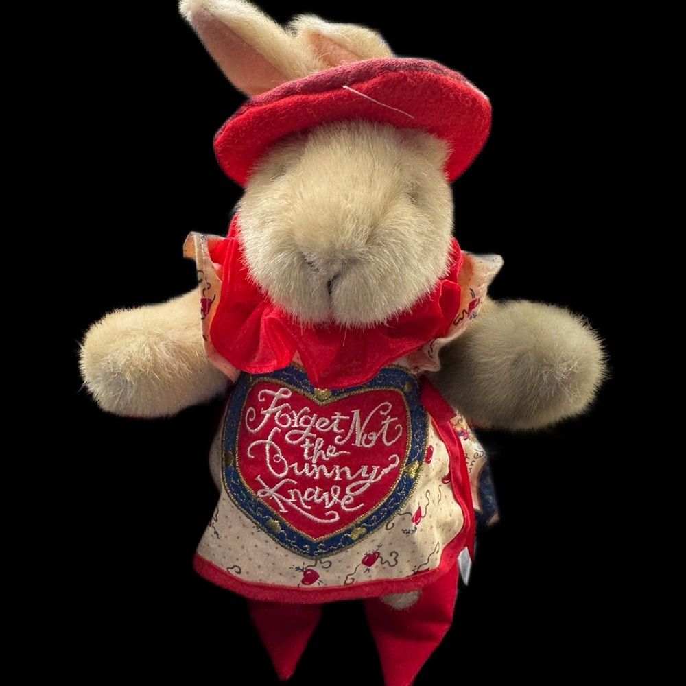 Red and Cream Plush Toy Mouse with Heart Design